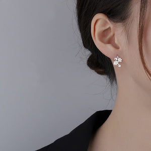 Cherry Blossom Flower Huggie Earrings - Perimade & Co.