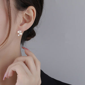 Cherry Blossom Flower Huggie Earrings - Perimade & Co.