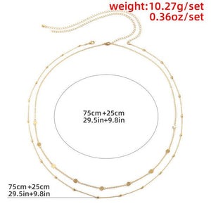 Circle Charm Bead Double Belly Chain - Perimade & Co.