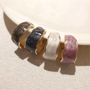 Color Enamel Ocean Sea Wave Statement Ring - Perimade & Co.