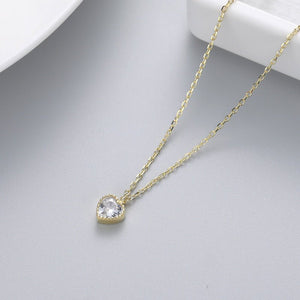 Color Gemstone Heart Pendant Necklace - Perimade & Co.