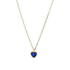 Color Gemstone Heart Pendant Necklace - Perimade & Co.