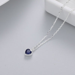 Color Gemstone Heart Pendant Necklace - Perimade & Co.