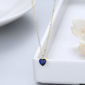 Color Gemstone Heart Pendant Necklace - Perimade & Co.