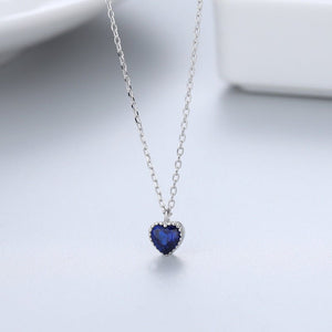 Color Gemstone Heart Pendant Necklace - Perimade & Co.