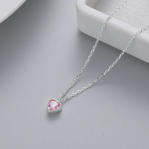 Color Gemstone Heart Pendant Necklace - Perimade & Co.