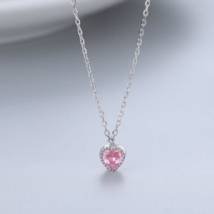 Color Gemstone Heart Pendant Necklace - Perimade & Co.