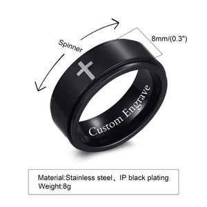 Cross Anxiety Fidget Spinner Band Ring - Perimade & Co.