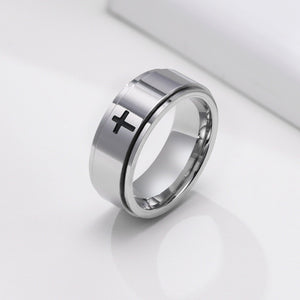 Cross Anxiety Fidget Spinner Band Ring - Perimade & Co.
