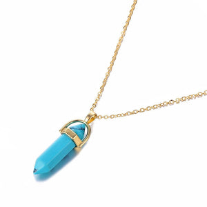 Crystal Raw Stone Healing Pendant Necklace - Perimade & Co.