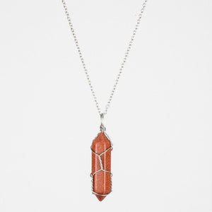 Crystal Raw Stone Healing Pendant Necklace - Perimade & Co.