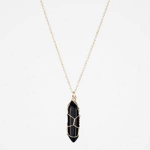 Crystal Raw Stone Healing Pendant Necklace - Perimade & Co.