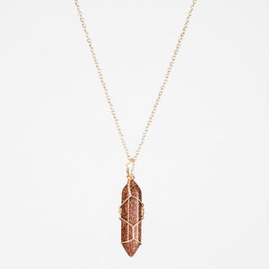 Crystal Raw Stone Healing Pendant Necklace - Perimade & Co.