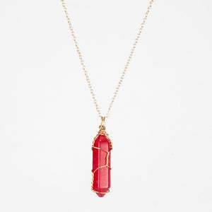 Crystal Raw Stone Healing Pendant Necklace - Perimade & Co.