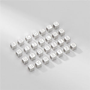 Cubic Letter Bead Name Charm Necklace - Perimade & Co.