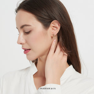 Custom Birth Flower Climber Stud Earrings - Perimade & Co.