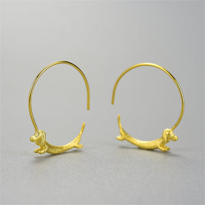 Dachshund Dog Statement Hoop Earrings - Perimade & Co.