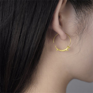 Dachshund Dog Statement Hoop Earrings - Perimade & Co.