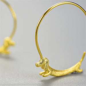 Dachshund Dog Statement Hoop Earrings - Perimade & Co.