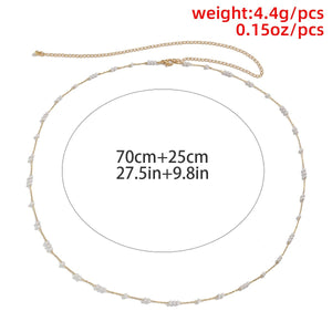 Dainty Boho Pearl Bead Waist Belly Chain - Perimade & Co.