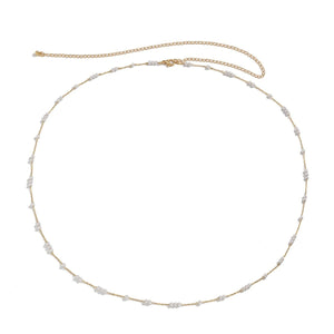 Dainty Boho Pearl Bead Waist Belly Chain - Perimade & Co.