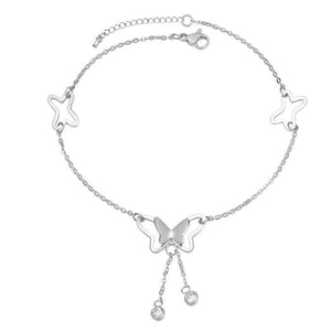 Dainty Gold Butterfly Charm Stacking Anklet - Perimade & Co.