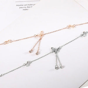 Dainty Gold Butterfly Charm Stacking Anklet - Perimade & Co.