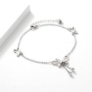 Dainty Gold Butterfly Charm Stacking Anklet - Perimade & Co.