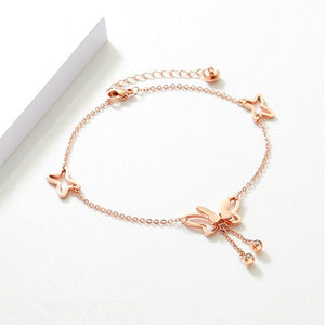 Dainty Gold Butterfly Charm Stacking Anklet - Perimade & Co.