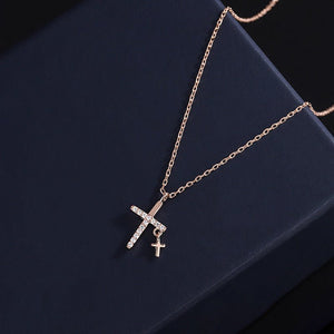 Dainty Small Cross Charm Pendant Necklace - Perimade & Co.