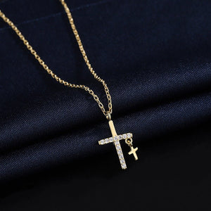 Dainty Small Cross Charm Pendant Necklace - Perimade & Co.