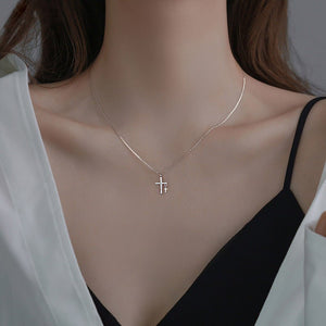 Dainty Small Cross Charm Pendant Necklace - Perimade & Co.
