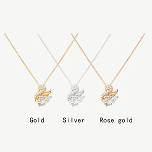 Dainty Swan Bird Charm Pendant Necklace - Perimade & Co.