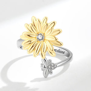 Daisy Flower Fidget Spinner Statement Ring - Perimade & Co.