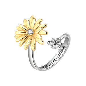 Daisy Flower Fidget Spinner Statement Ring - Perimade & Co.