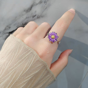 Daisy Flower Fidget Spinner Statement Ring - Perimade & Co.
