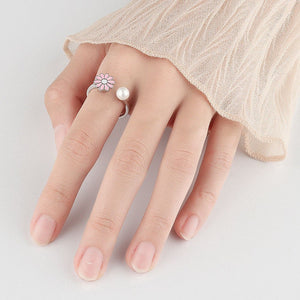 Daisy Pearl Anxiety Fidget Spinner Ring - Perimade & Co.