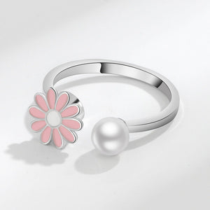 Daisy Pearl Anxiety Fidget Spinner Ring - Perimade & Co.