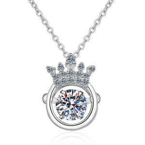 Dancing Moissanite Crown Charm Necklace - Perimade & Co.