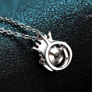 Dancing Moissanite Crown Charm Necklace - Perimade & Co.