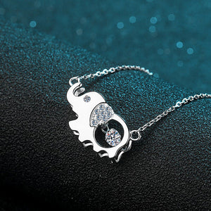 Dancing Moissanite Elephant Charm Necklace - Perimade & Co.