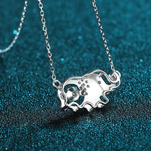 Dancing Moissanite Elephant Charm Necklace - Perimade & Co.