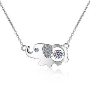 Dancing Moissanite Elephant Charm Necklace - Perimade & Co.