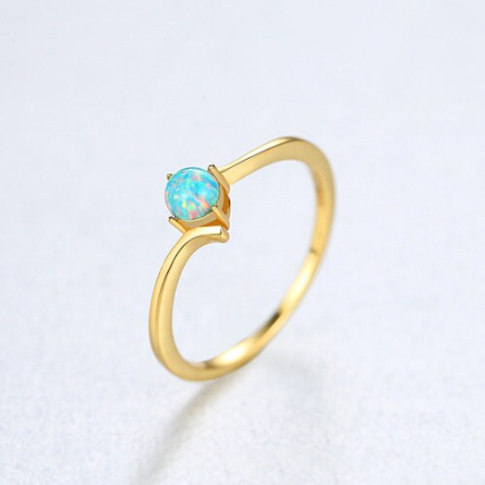Solitaire Opal Stackable Ring
