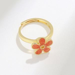 Enamel Flower Anxiety Fidget Spinner Ring - Perimade & Co.