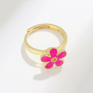 Enamel Flower Anxiety Fidget Spinner Ring - Perimade & Co.