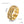 Gold evil eye spinner band ring on a white backgound
