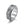 Silver evil eye spinner band ring on a white surface