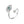 Silver spinner ring with an evil eye design and gemstones on a white background