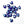Blue heart-shaped evil eye beads on a white background
